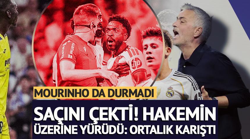 Vinicius hakemin &uuml;zerine y&uuml;r&uuml;d&uuml;! Mourinho'dan olay tepki