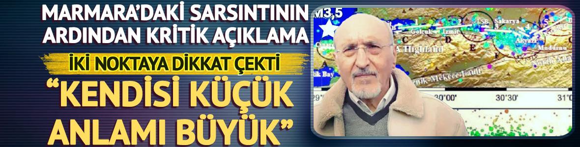 Marmara Denizi'ndeki depremin ardından dikkat &ccedil;eken a&ccedil;ıklama: "Kendisi k&uuml;&ccedil;&uuml;k anlamı b&uuml;y&uuml;k"