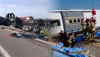 Manisa'da katliam gibi kaza! Tır ile yolcu otob&uuml;s&uuml; &ccedil;arpıştı: 11 &ouml;l&uuml;, &ccedil;ok sayıda yaralı var