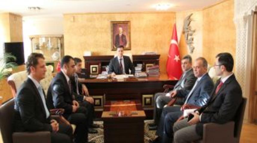 Mardin Valisi Ayvaz, TSF Başkanı Yazıcı&rsquo;yı makamında kabul etti