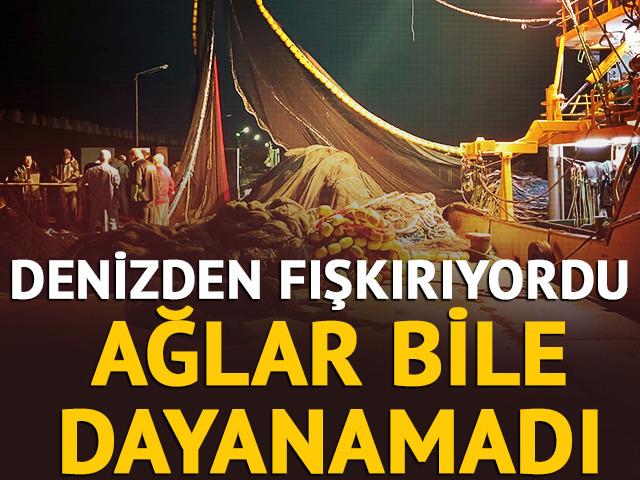 Denizden fışkıyordu! Ağlar bile dayanamadı