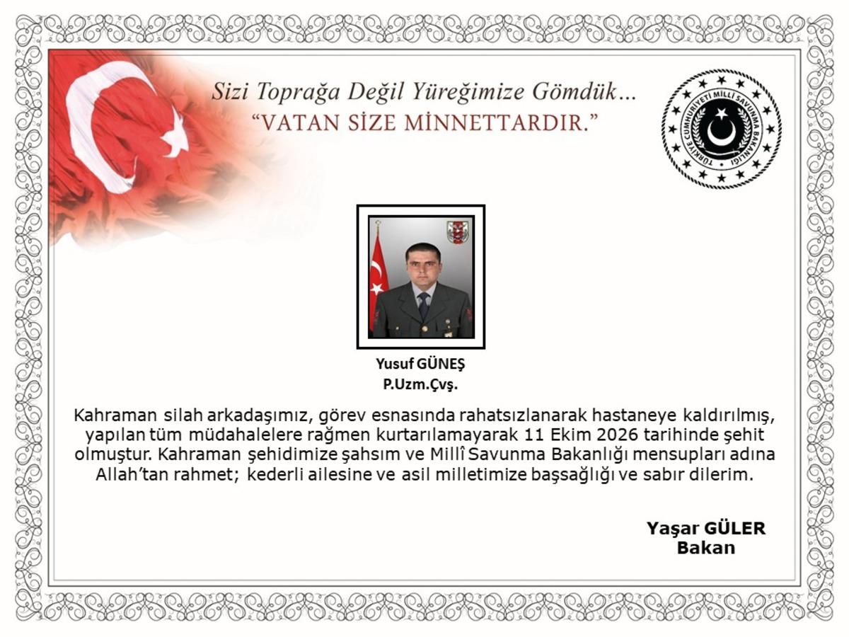 MSB acı haberi duyurdu! Bir asker şehit oldu 1