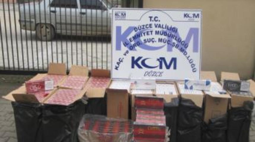 D&uuml;zce&rsquo;de 14 bin 800 paket ka&ccedil;ak sigara ele ge&ccedil;irildi