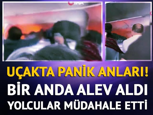 U&ccedil;akta panik anları, bir anda alevler y&uuml;kselmeye başladı