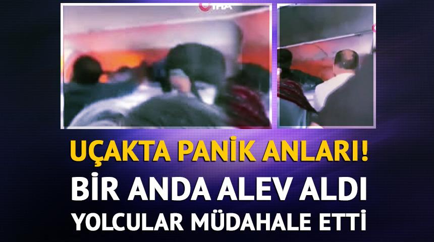 U&ccedil;akta panik anları, bir anda alevler y&uuml;kselmeye başladı