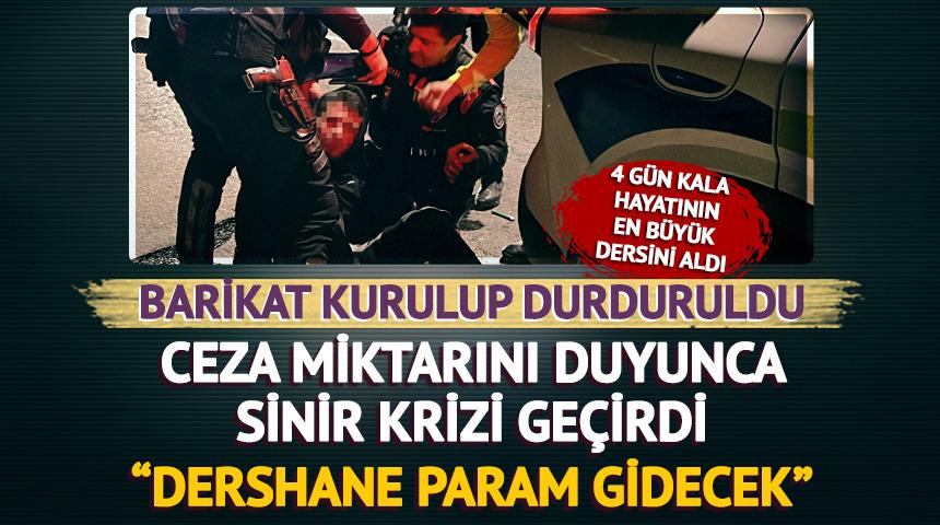 Kayseri'de 18 yaşındaki k&uuml;&ccedil;&uuml;k s&uuml;r&uuml;c&uuml; polisin dur ihtarına uymadı, yediği cezayı duyunca sinir krizi ge&ccedil;irdi