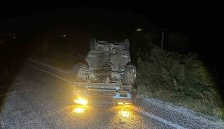 Takla atan otomobilden burnu bile kanamadan &ccedil;ıktı