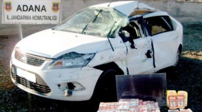 Zanlılar kaza yapınca yakalandı