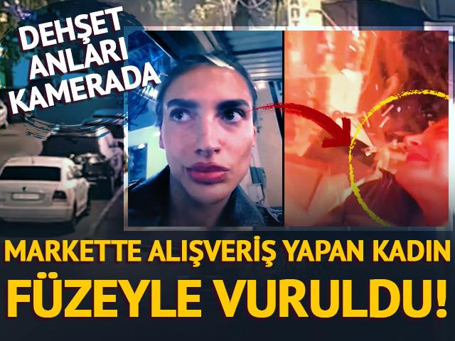 Rusya Harkov'da marketi vurdu! Alışveriş yapan kadına f&uuml;ze attılar: İşte dehşet anları!