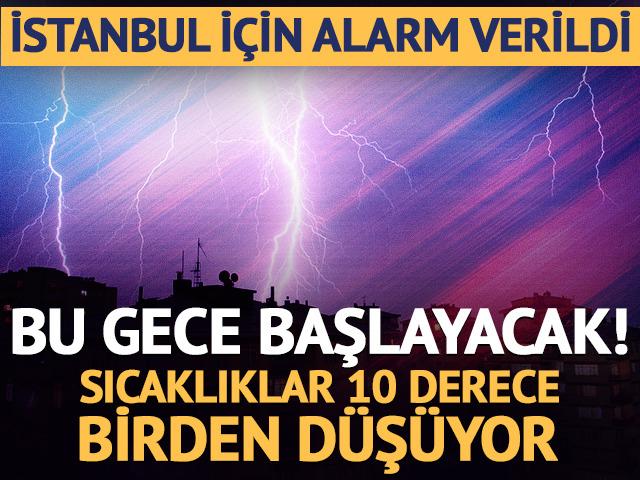 İstanbul i&ccedil;in alarm verildi, bu gece başlayacak!