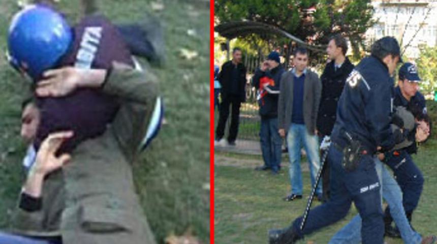 &Ccedil;adır kurmak isteyen protestoculara g&ouml;zaltı