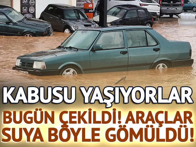 G&ouml;r&uuml;nt&uuml;ler bug&uuml;n &ccedil;ekildi! Ara&ccedil;lar suya g&ouml;m&uuml;ld&uuml;