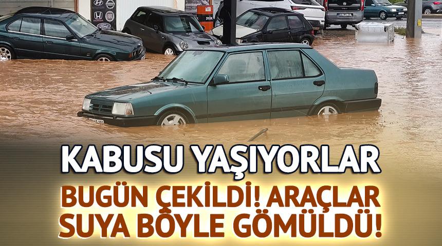 G&ouml;r&uuml;nt&uuml;ler bug&uuml;n &ccedil;ekildi! Ara&ccedil;lar suya g&ouml;m&uuml;ld&uuml;