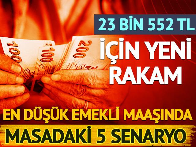 En d&uuml;ş&uuml;k emekli maaşında 5 senaryo: 23 bin 552 TL i&ccedil;in yeni rakam