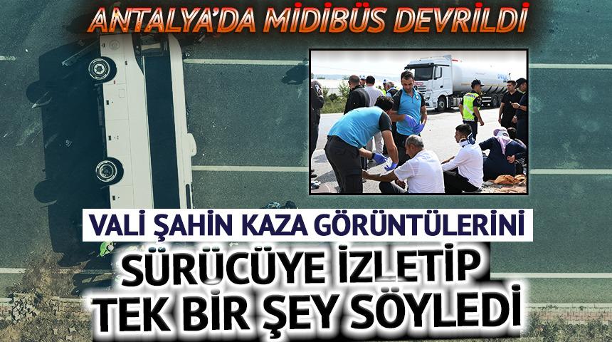 Antalya'da yolcu midib&uuml;s devrildi! &Ccedil;ok sayıda yaralı var