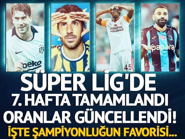 S&uuml;per Lig'de 7. hafta tamamlandı şampiyonluk oranları g&uuml;ncellendi! İşte favori...