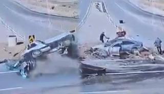 MHP'li milletvekilinin yaralandığı kazanın g&ouml;r&uuml;nt&uuml;leri ortaya &ccedil;ıktı