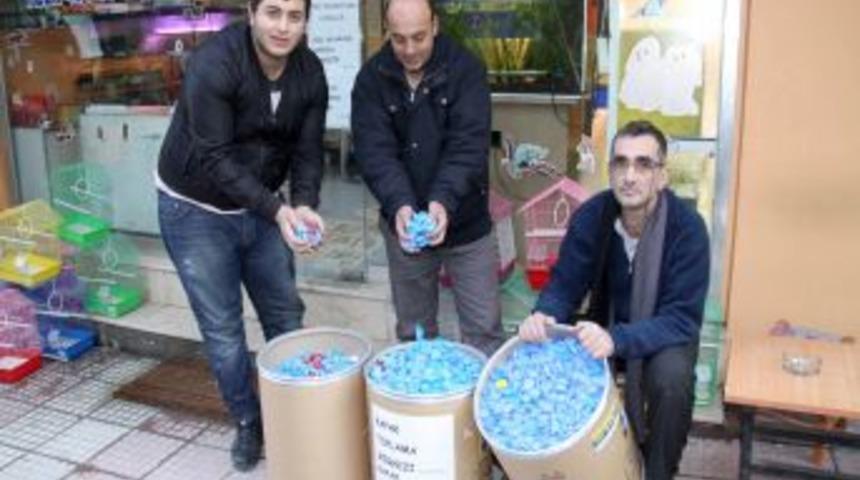 Esnaf, engellilere destek i&ccedil;in kapak toplama kampanyası başlattı