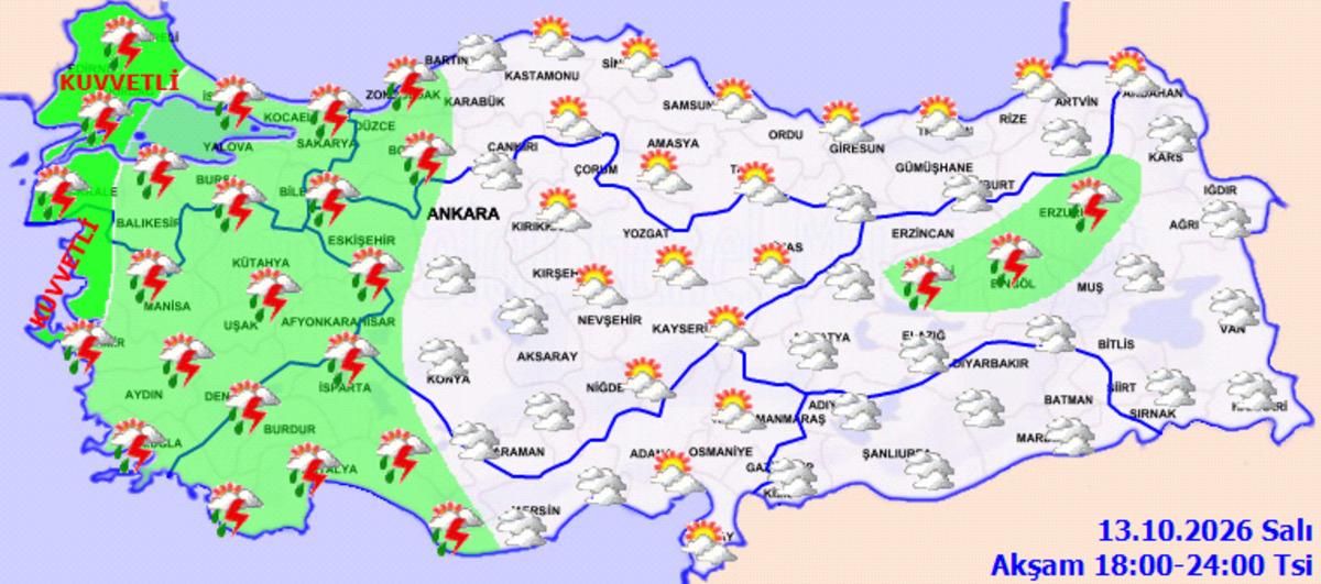 16 ilde hava bir anda değişecek! Meteoroloji den sarı kodlu alarm 4