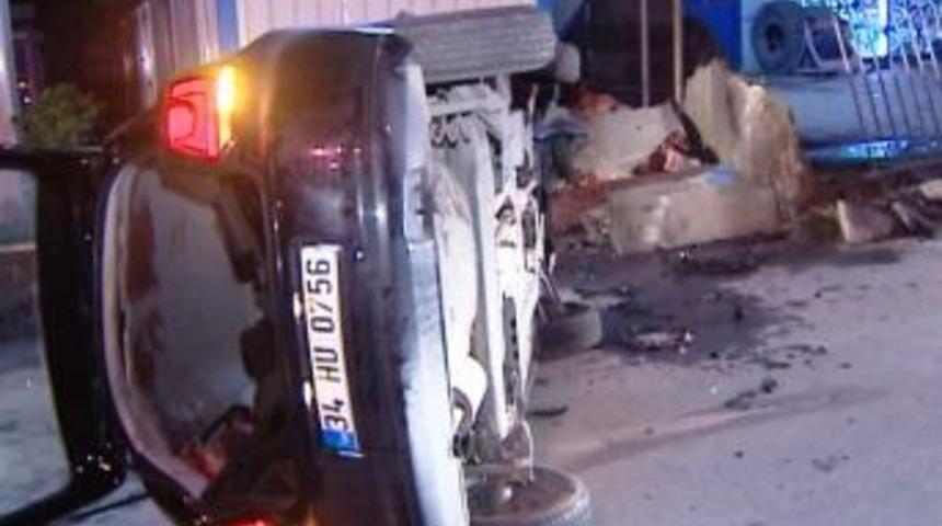 Kiraladığı otomobil ile takla attı