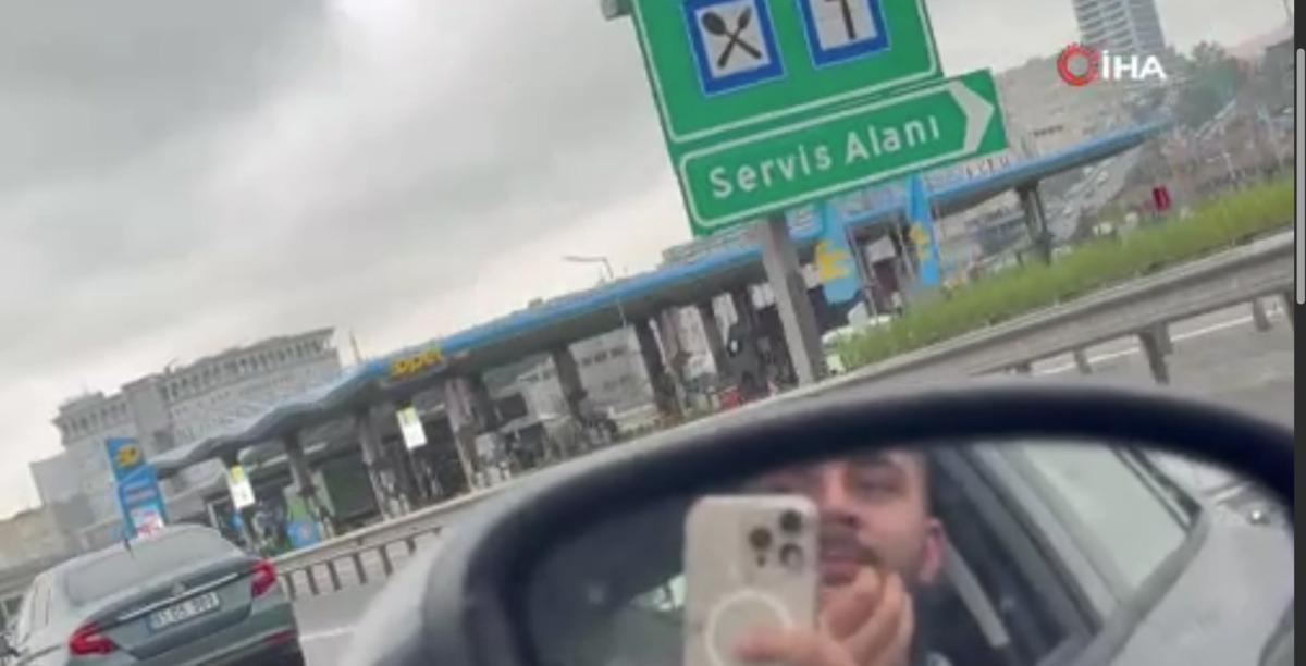 Kuzey Marmara Otoyolu nda tehlikeli anlar! Tırın lastiği koptu 2