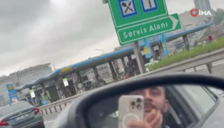  Kuzey Marmara Otoyolu'nda tehlikeli anlar! Tırın lastiği koptu