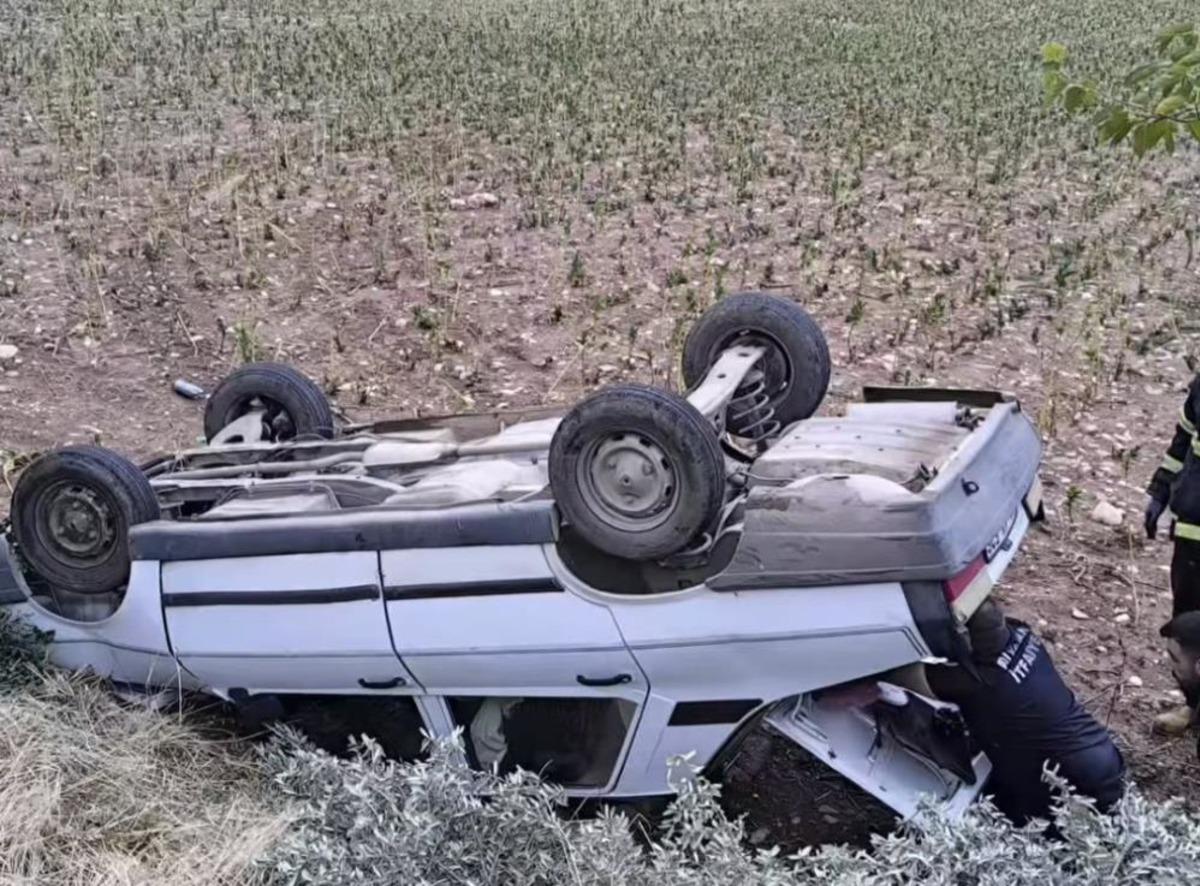 Adıyaman da otomobil şarampole devrildi: 1 yaralı 1