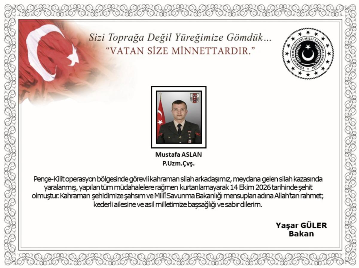 MSB acı haberi duyurdu: 1 asker şehit 1
