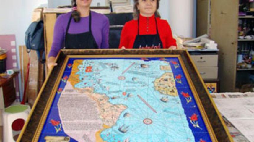 Piri Reis'in haritasını &ccedil;iniye işlediler