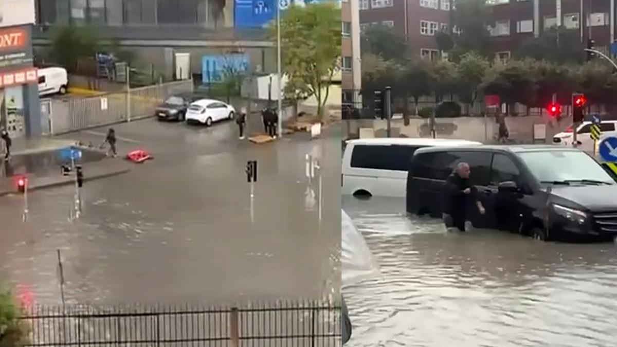 İstanbul sağanağa teslim! Yollar göle döndü: Bir kadın sulara böyle kapıldı... 6