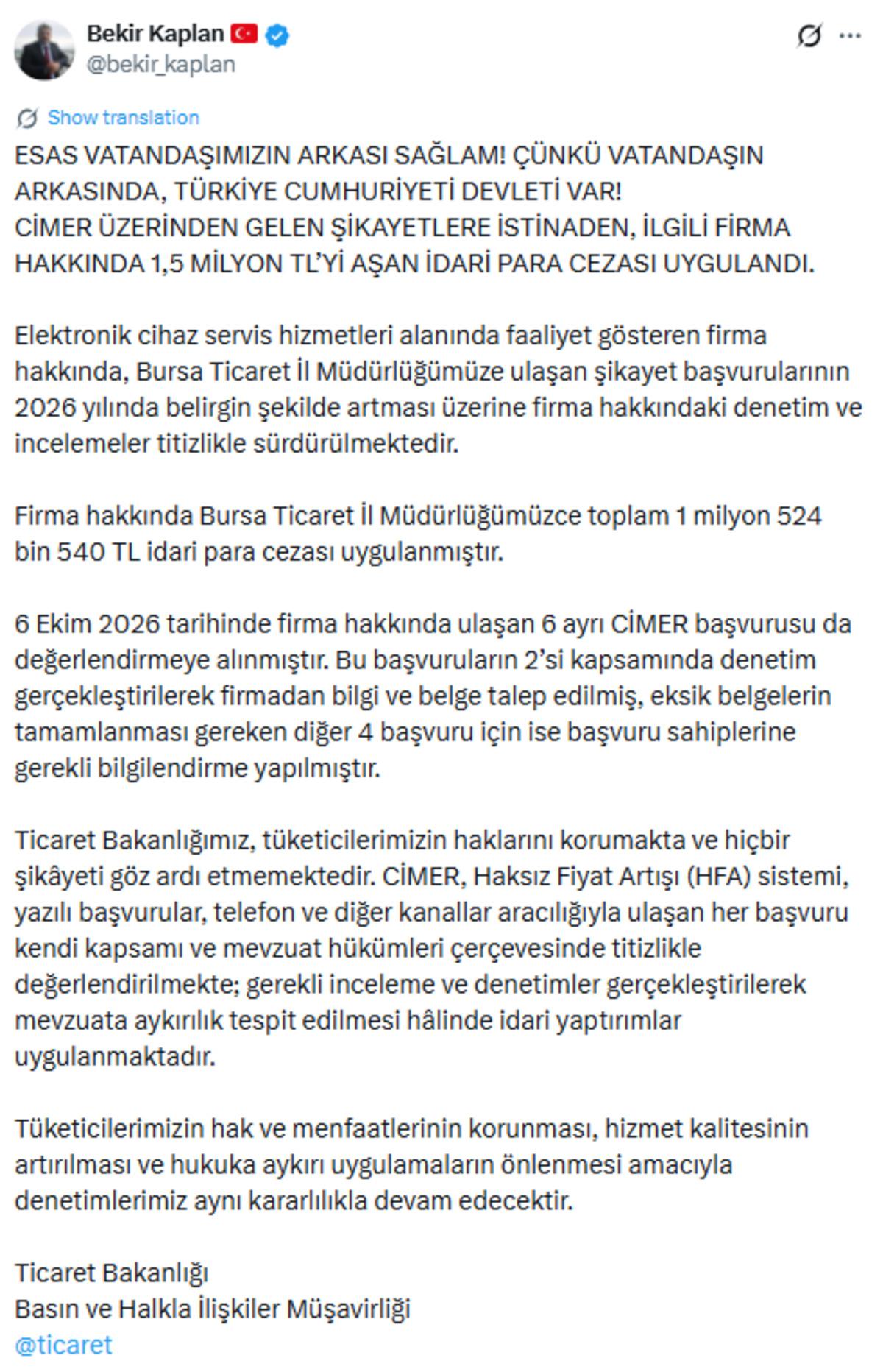 İade için ücret talep edildi! Ticaret Bakanlığı şirkete milyonluk ceza kesti 4