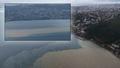 G�r�nt�ler sa�anak ya��� sonras� �stanbul Bo�az�'ndan! Deniz kahverengiye d�nd�