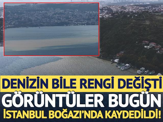 G&ouml;r&uuml;nt&uuml;ler sağanak yağış sonrası İstanbul Boğazı'ndan! Deniz kahverengiye d&ouml;nd&uuml;