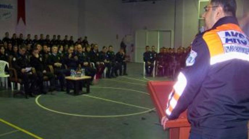 Polis okulunda yangın tatbikatı