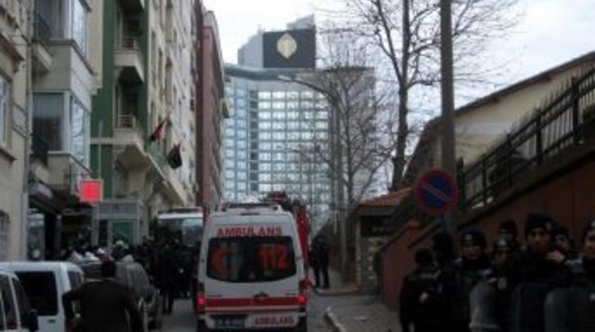 Konsolosluktaki &ccedil;ocuklar yangın merdiveninden tahliye edildi