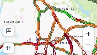 İstanbul&rsquo;da yağmur trafiği: Yoğunluk y&uuml;zde 87 oldu