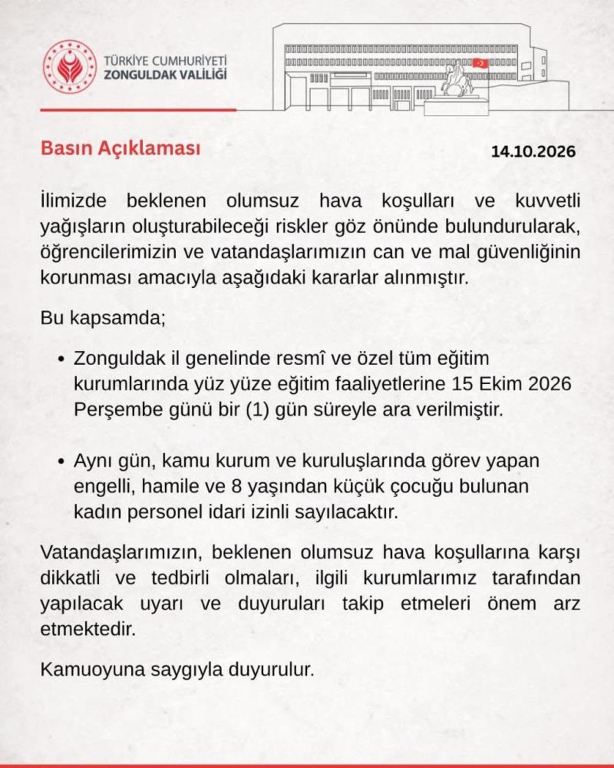 Sakarya ve Zonguldak ta eğitime bir gün ara verildi 3