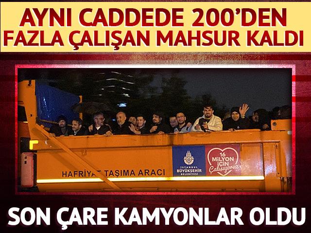 200'den fazla kişi aynı caddede mahsur kaldı! Kamyonla kurtarıldılar