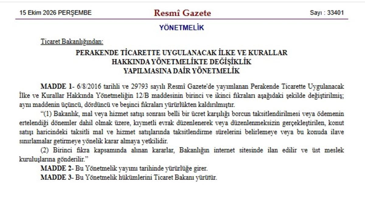 Taksitli alışverişte yeni d&ouml;nem: Resmi Gazete de yayımlandı 4