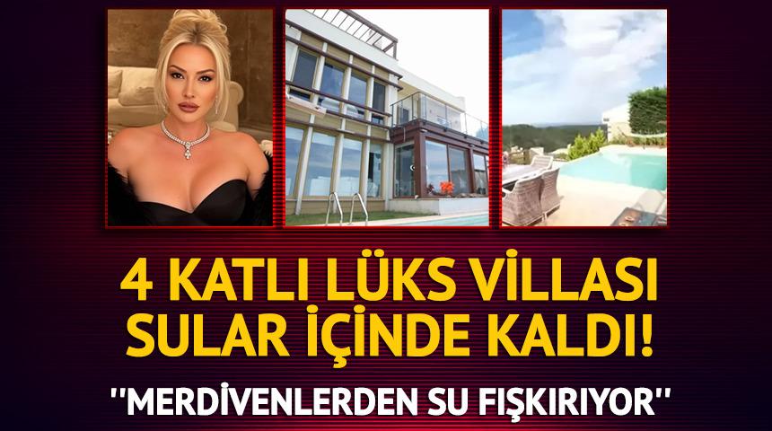 4 katlı l&uuml;ks villasını su bastı! ''Merdivenlerden su fışkırıyor'' 