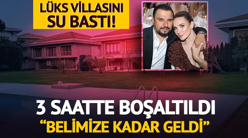 L&uuml;ks villası sular i&ccedil;inde kaldı! 3 saatte boşaltıldı! 'Belimize kadar su'