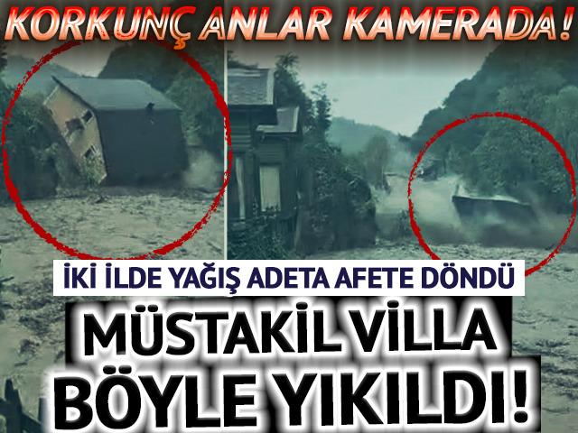 Sakarya'da dere kenarındaki ev yıkıldı