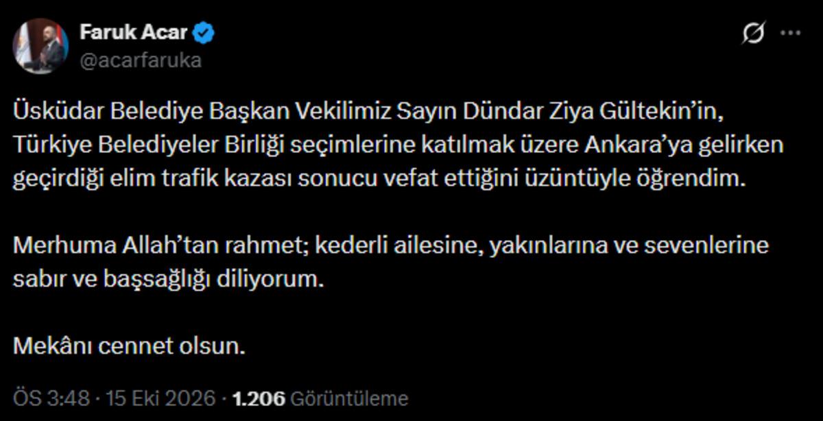 Üsküdar Belediye Başkan Vekili Dündar Ziya Gültekin, hayatını kaybetti 4