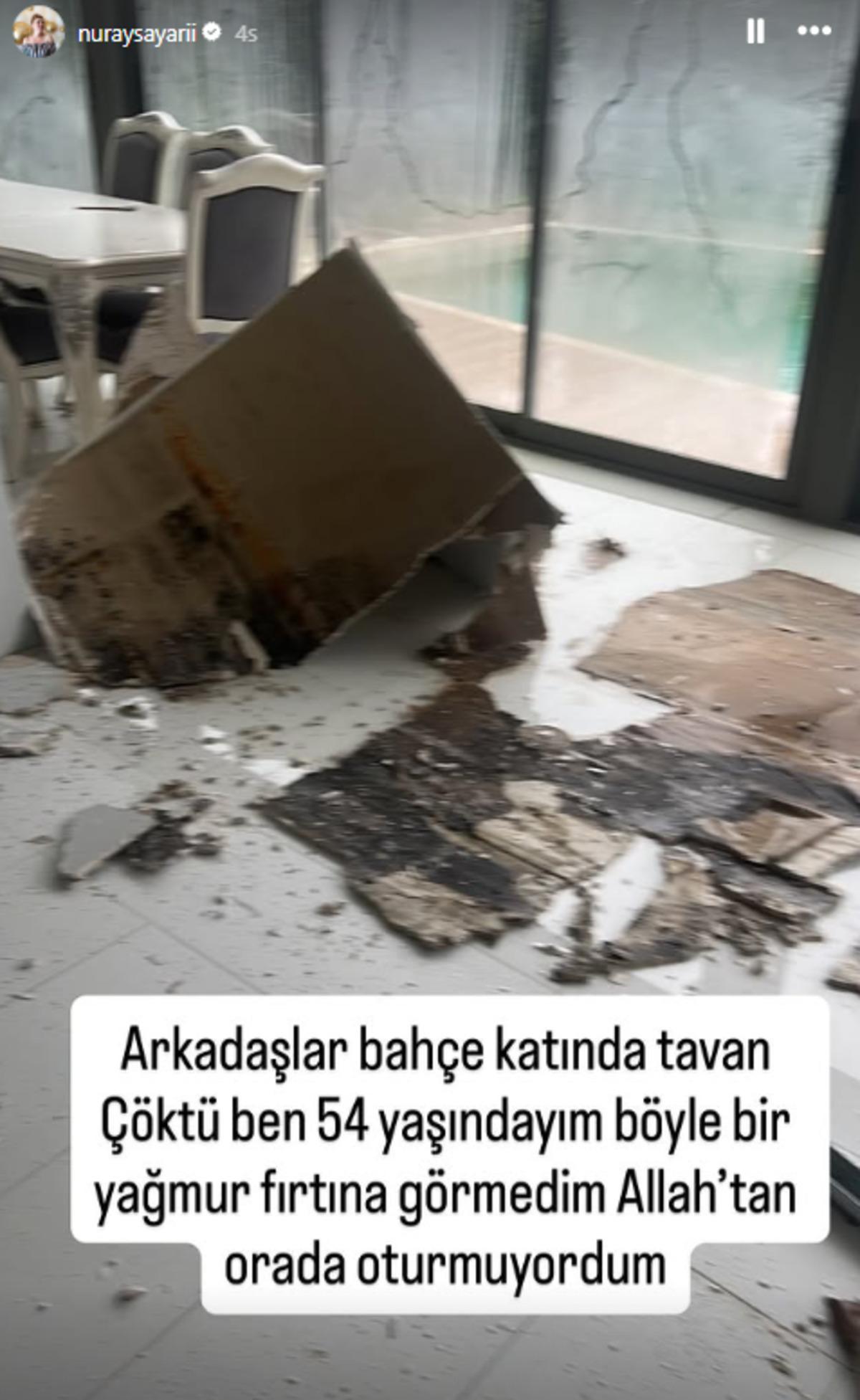 Ünlü astrolog Nuray Sayarı nın lüks villası büyük hasar gördü! Tavanı çöktü, havuzu taştı 2