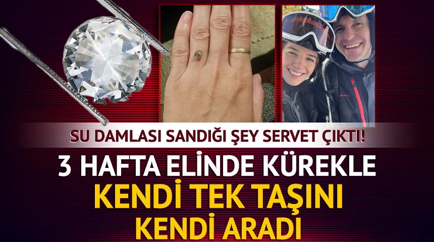 3 hafta elinde k&uuml;rekle kendi tek taşını kendi aradı: Su damlası sandığı şey servet &ccedil;ıktı!
