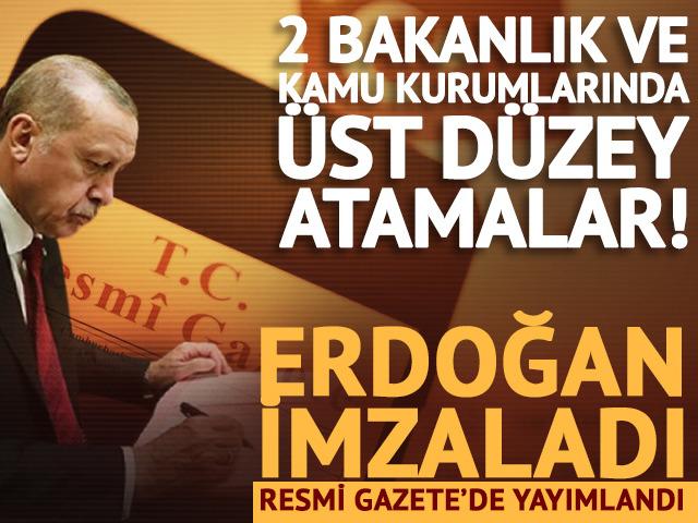 Erdoğan imzaladı, Resmi Gazete'de yayımlandı! 13 bakanlık ve kurumda g&ouml;rev değişimi