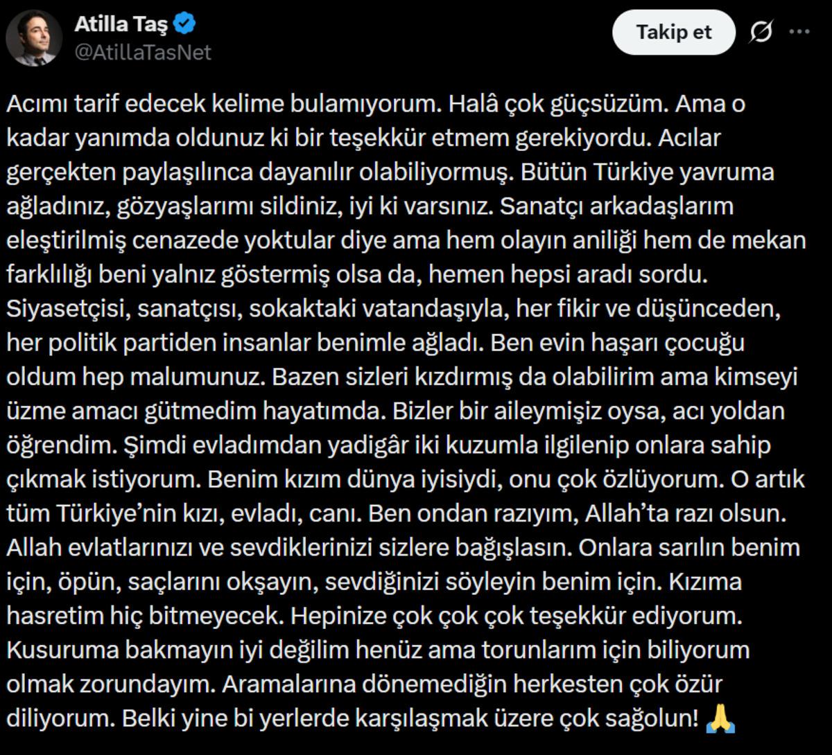Evlat acısıyla sarsılmıştı! Atilla Taş sessizliğini bozdu: İyi değilim 4