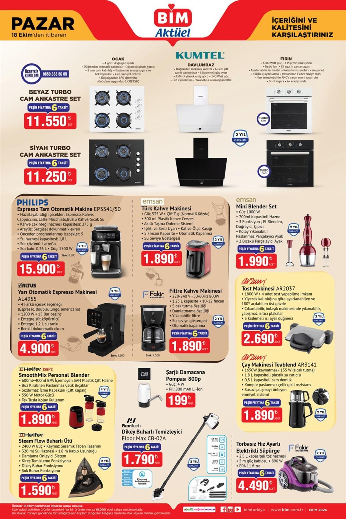 BİM e Philips Kahve Makinesi geliyor! 13-14-16-18 Ekim 2026 BİM Aktüel Kataloğu 8