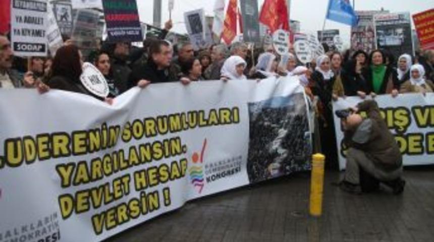Taksim&rsquo;de Uludere protestosu