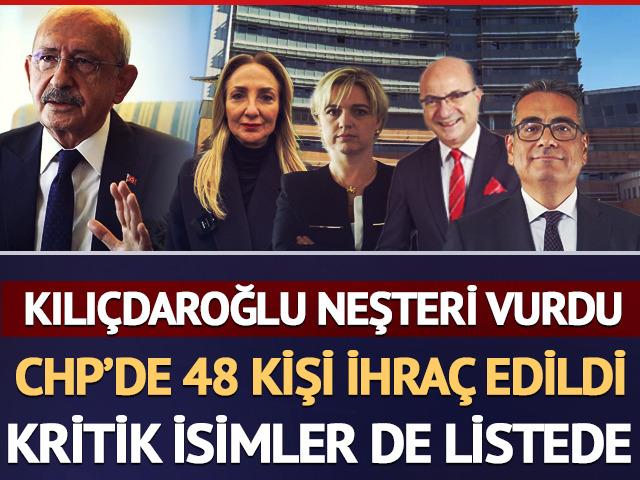 CHP'de ihra&ccedil; hareketliliği! Aylin Nazlıaka, İlhan Cihaner ve Selin Sayek B&ouml;ke dahil 48 kişi ihra&ccedil; edildi